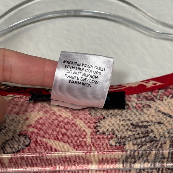 Ulla Popken size 16/18 midi dress Shaped A-line fit 3/4 sleeve red floral cotton - Picture 10 of 10